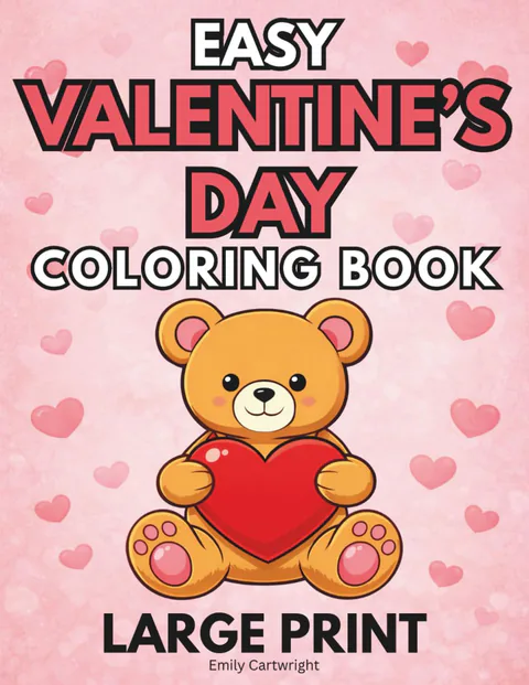 Easy Valentine's Day Coloring Book cover