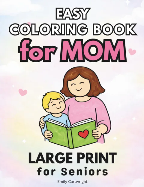 Easy Coloring Book for Mom cover